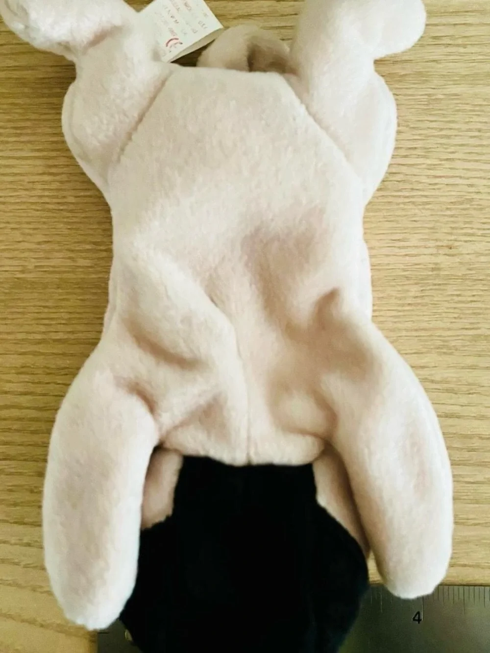 Vintage Ty Beanies Plush Pug Dog - Cream & Black (Tag Error)